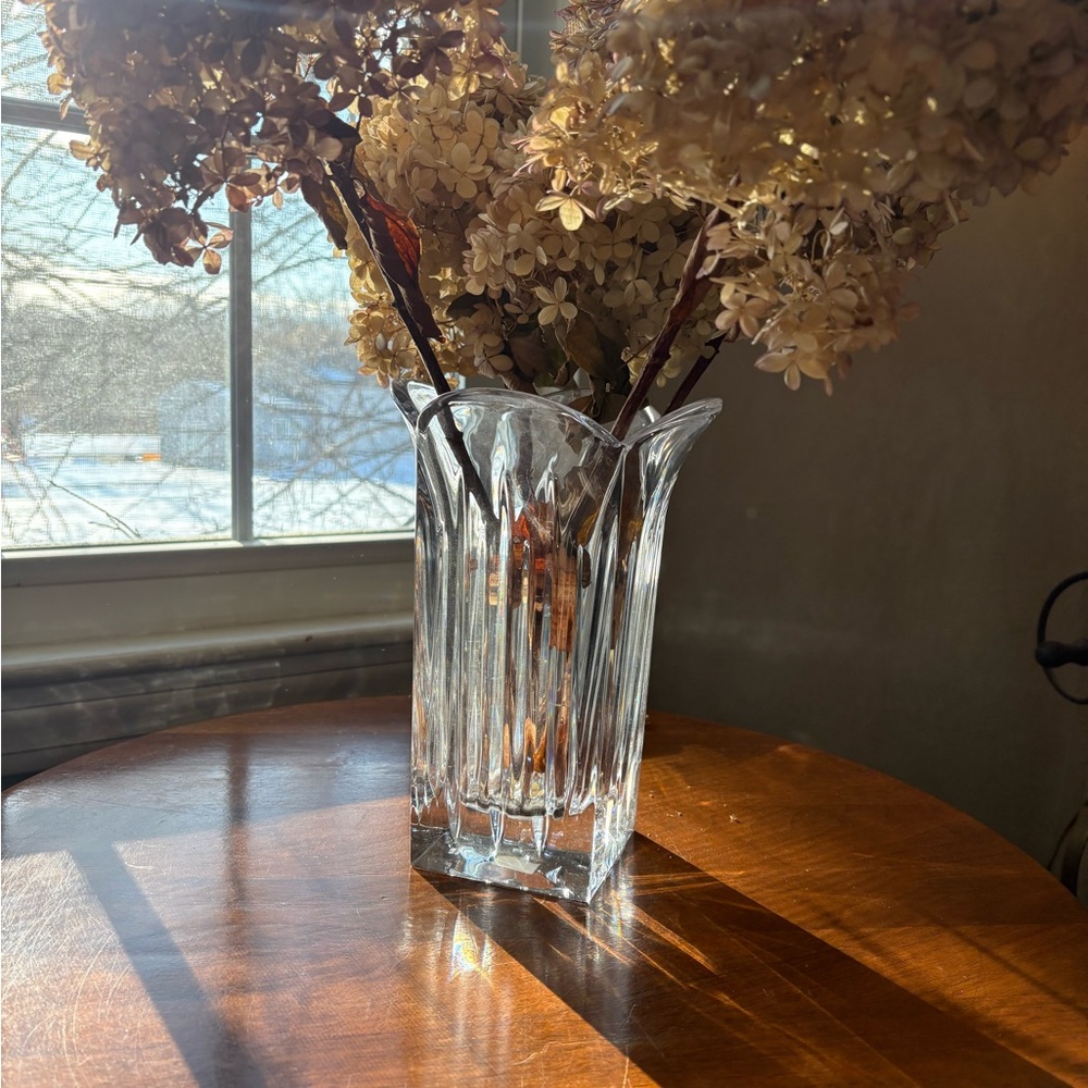 Rogaska Gray Vase with Textured Accents